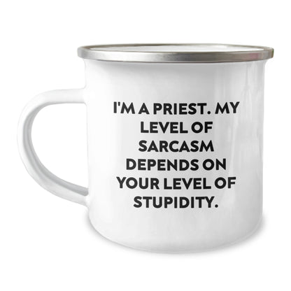 Funny Priest Gifts from Mom for Dad's Sarcasm Level - Mother's Day Unique Gifts for Priest Men - Image 1