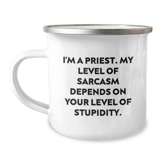 Funny Priest Gifts from Mom for Dad's Sarcasm Level - Mother's Day Unique Gifts for Priest Men - Image 1