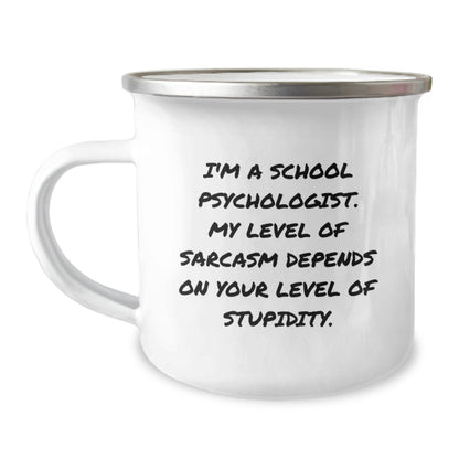 Funny School Psychologist Gifts from Men - Inspirational Camping Mug for Birthday Unique Gifts for School Psychologist Friends - Image 1