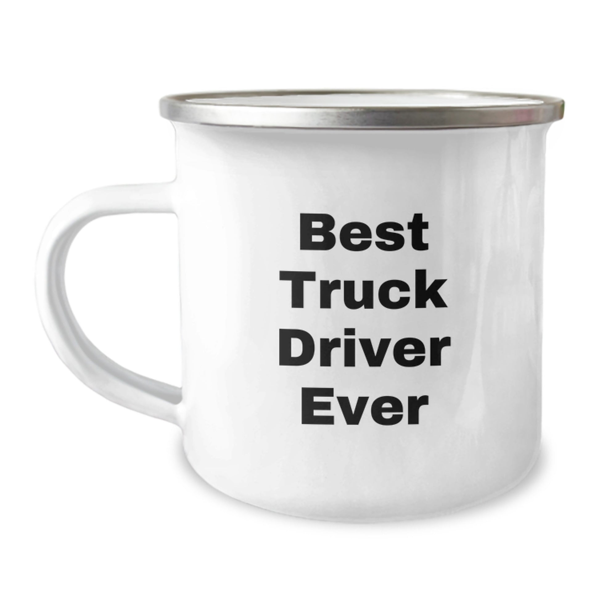 Funny Truck Driver Gifts for Men - Best Truck Driver Ever Camping Mug, 12 oz Stainless Steel with Enamel Finish, Gifts from Friends, Unique Birthday Unique Gifts for Truck Driver - Image 1
