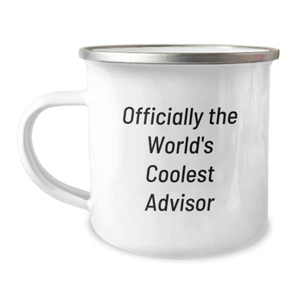 Funny Advisor Gifts for Men - 'Officially The World's Coolest Advisor' Camping Mug, Unique Mother's Day Unique Gifts from Men, 12 oz Stainless Steel - Image 1