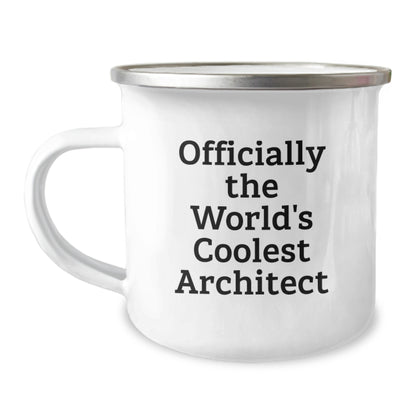 Funny Architect Camping Mug Gifts from Family to Daughter on Mother's Day Officially The World's Coolest Architect - Image 1