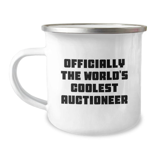 Gifts from Friends and Family - Officially The World's Coolest Auctioneer Funny Camping Mug for Auctioneers, Valentine's Unique Gifts - Image 1