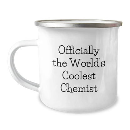 Funny Gifts from Men to Chemist Dad on Father's Day - 'Officially The World's Coolest Chemist' Camping Mug - Image 1