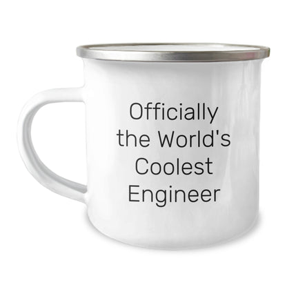 Funny Engineer Gifts for Men, Officially The World's Coolest Engineer, Unique Camping Mug for Dad, Father's Day Unique Gifts from Family to Father, Perfect for Engineer Dad - Image 1