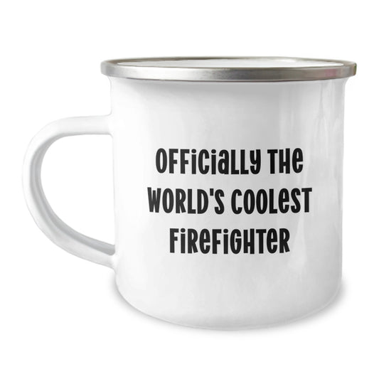 Coolest Firefighter Camping Mug Funny Quote Gifts for Firefighter Gifts from Family - Image 1