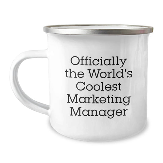 Marketing Manager Gifts, World's Coolest Camp Mug, 'Officially The World's Coolest Marketing Manager' Valentine's Unique Gifts - Image 1