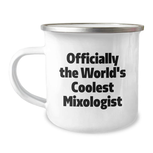 Funny Mixologist Gifts for Men - 'Officially The World's Coolest Mixologist' Camping Mugs for Dad on Father's Day Unique Gifts from Family - Image 1