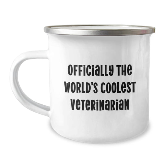 Funny Veterinarian Gifts from Friends, Unique Valentine's Unique Gifts for Veterinarian, Officially the World's Coolest Veterinarian Camping Mug - Image 1