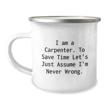 Funny Camping Mug for Carpenter Friends Gifts from Men, Unique Mother's Day Unique Gifts for Him - Image 1