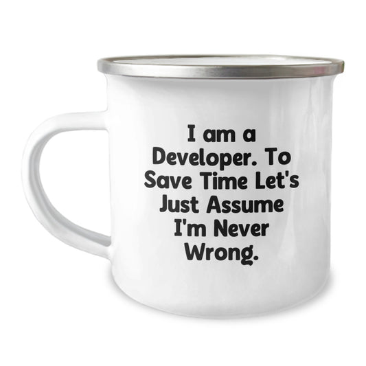 Funny Developer Camping Mug Gifts from Family for Dad on Father's Day - Image 1