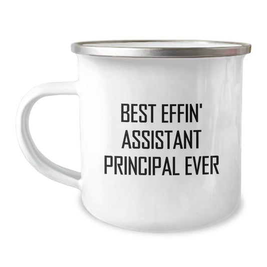 Funny Assistant Principal Gifts for Men, Unique Birthday Mugs, 'Best Effin' Assistant Principal Ever' Quote, Camping Mug for Assistant Principals, Gift from Friends - Image 1