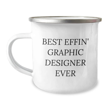 Funny Graphic Designer Gifts from Friends for Best Effin Graphic Designer Ever Camping Mug - Image 1