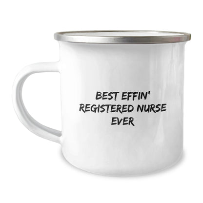 Gifts from Family - Funny Registered Nurse Mugs for Dad - Best Effin' Registered Nurse Ever Camping Mug - Father's Day Unique Gifts for Registered Nurse Men - Image 1
