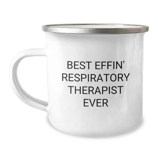 Funny Gifts for Respiratory Therapists, Best Effin' Respiratory Therapist Ever Camping Mug, Birthday Unique Mugs for Friends and Coworkers - Image 1
