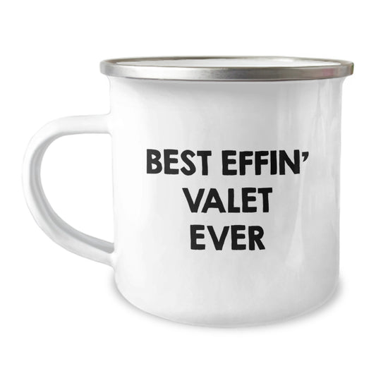 Valet Camping Mug - Best Effin' Valet Ever Funny Gift for Him, Unique Valentine's Present for Men, Friends, Family, Coworkers - Image 1