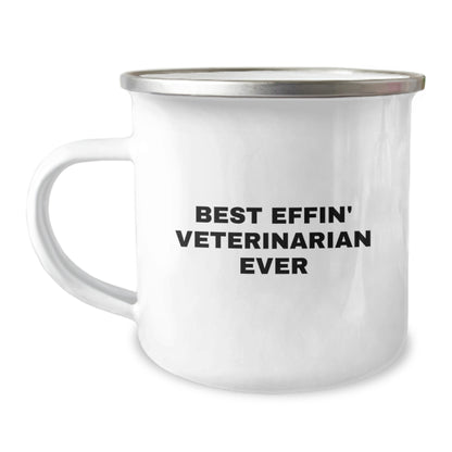 Funny Veterinarian Gifts from Family, Best Effin' Veterinarian Ever Camping Mug, Unique Mother's Day Unique Gifts for Women - Image 1