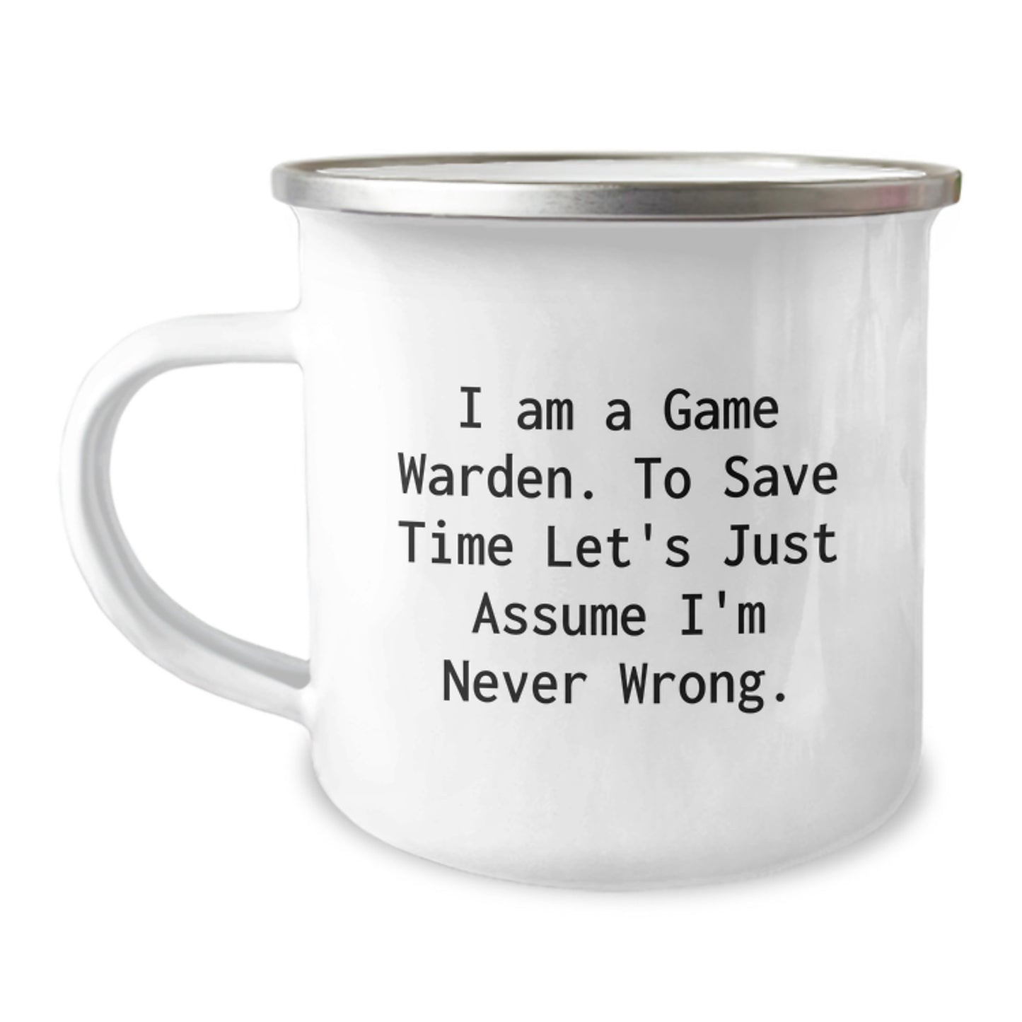 Game Warden Humor Gifts from Friends to Graduation Unique Gifts, Funny Camping Mug for Men, Stainless Steel with Enamel Finish - Image 1
