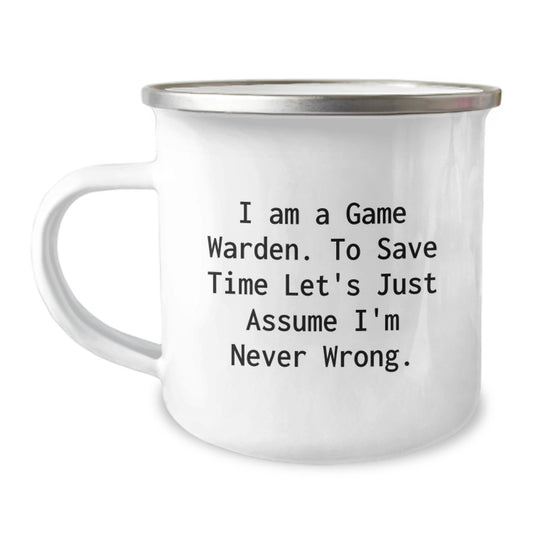 Game Warden Humor Gifts from Friends to Graduation Unique Gifts, Funny Camping Mug for Men, Stainless Steel with Enamel Finish - Image 1