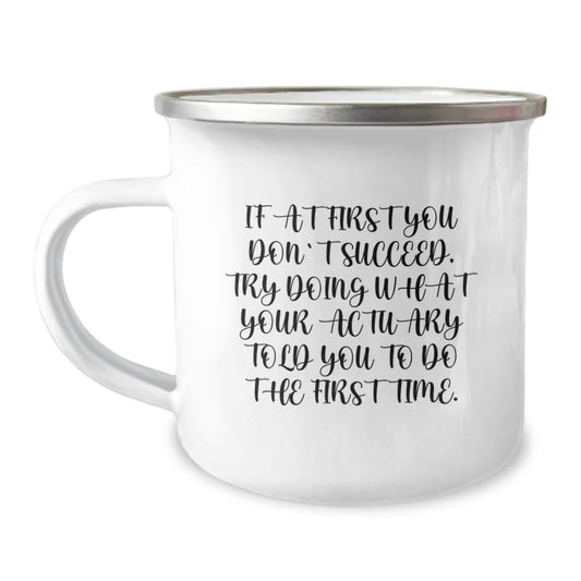 Actuary Keepsake Camping Mug for Him Birthday Gift with Quote - Image 1