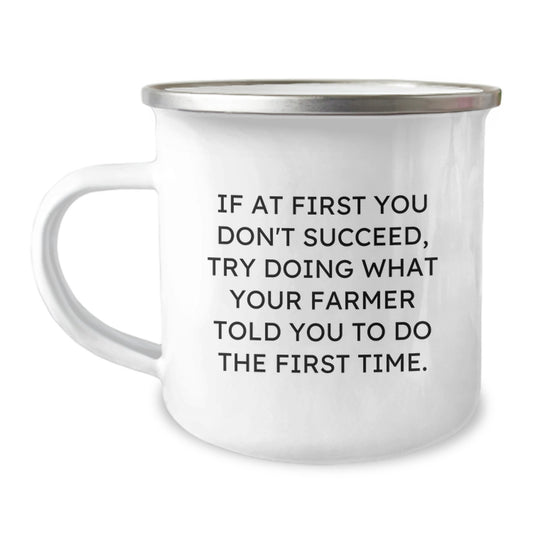 Farmer Keepsake Camping Mug for Him Farm Life Birthday Deluxe Gift - Image 1