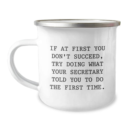 Funny Secretary Gifts from Friends Stainless Steel Camping Mug for Secretary Graduation Unique Gifts - Image 1