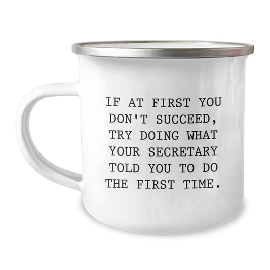 Funny Secretary Gifts from Friends Stainless Steel Camping Mug for Secretary Graduation Unique Gifts - Image 1