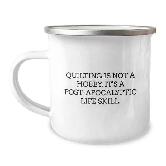 Quilting Keepsake Stainless Steel Camping Mug for Him Birthday Gift - Image 1