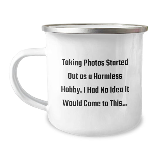 Taking Photos Gift for Him Humorous Camping Mug Keepsake - Image 1