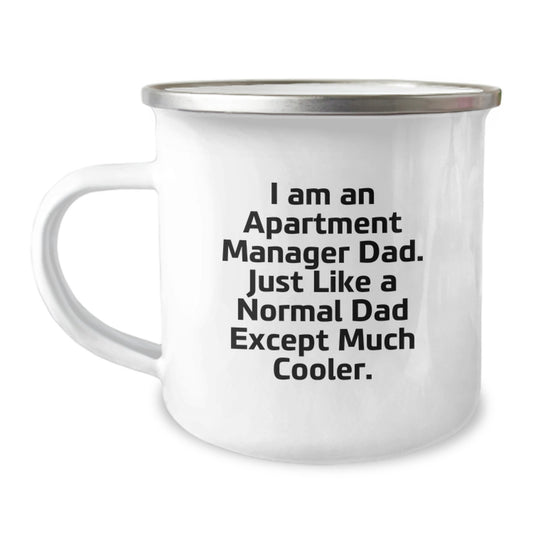 Funny Gifts from Dad, Apartment Manager Dad Camping Mug, Perfect Graduation Unique Gift for Men Friends Family - Image 1