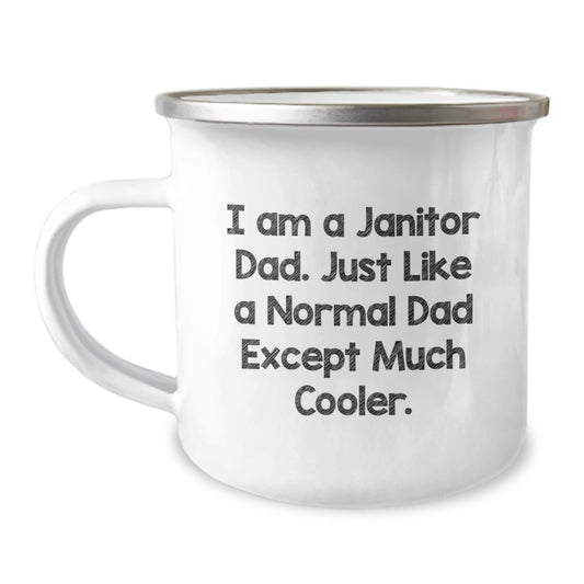 Funny Janitor Gifts for Janitor Dad from Family, Graduation Unique Gifts, Camping Mug with I Am A Janitor Dad Quote - Image 1