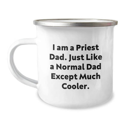 Fun Priest Dad Camping Mug for Graduation Unique Gifts, Gifts from Men to Priest, Perfect for Funny Humor - Image 1