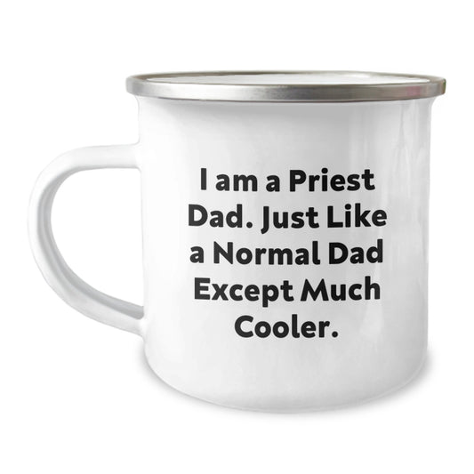 Fun Priest Dad Camping Mug for Graduation Unique Gifts, Gifts from Men to Priest, Perfect for Funny Humor - Image 1