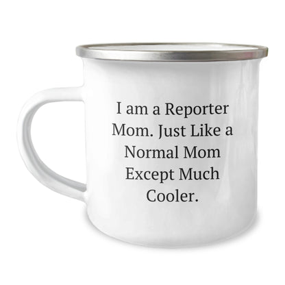 Funny Reporter Mom Gifts from Family - 'I Am A Reporter Mom' Camping Mug for Graduation Unique Gifts for Reporter Friends - Image 1