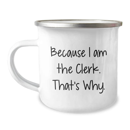 Clerk Camping Mug Keepsake Birthday Gift for Him, Coffee Companion - Image 1