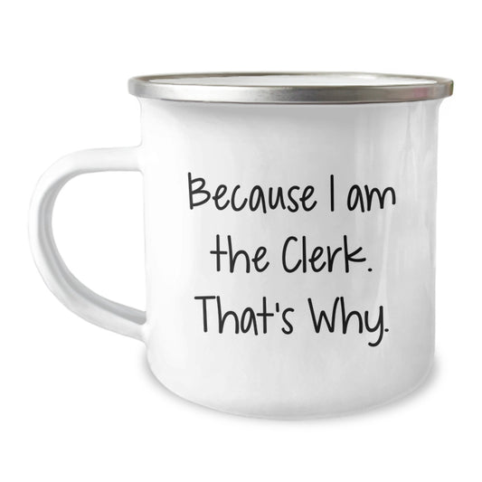 Clerk Camping Mug Keepsake Birthday Gift for Him, Coffee Companion - Image 1
