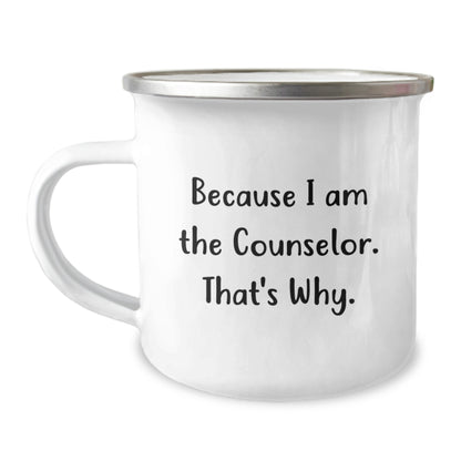 Funny Gifts from Family to Counselor Friends Graduation Unique Mugs 'Because I Am The Counselor. That's Why.' - Image 1