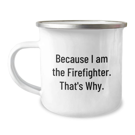 Firefighter Keepsake Camping Mug for Him Birthday Gift Stainless Steel - Image 1