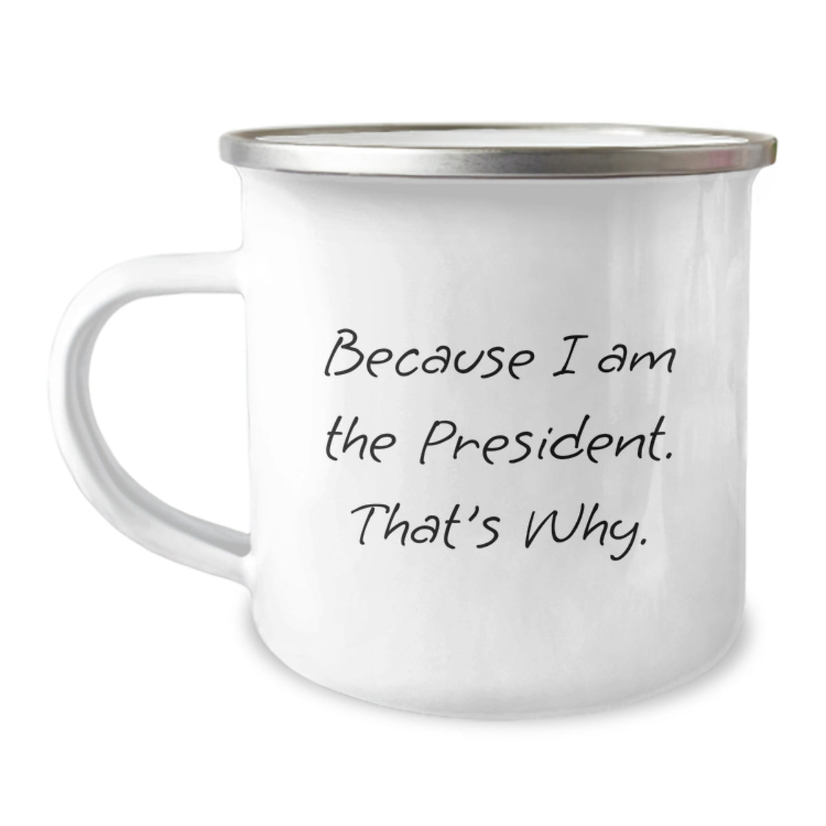 President Keepsake Camping Mug for Him Birthday Gift with Enamel Finish - Image 1