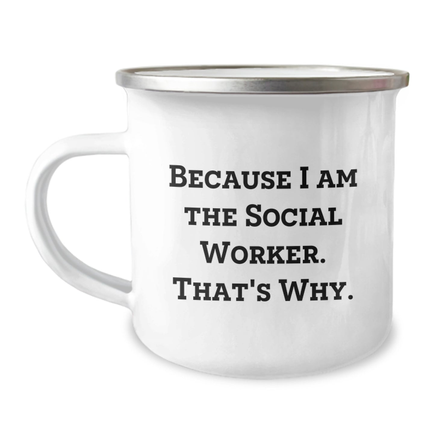 Social Worker Keepsake Camping Mug for Him Birthday Gift With Enamel - Image 1