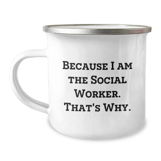 Social Worker Keepsake Camping Mug for Him Birthday Gift With Enamel - Image 1