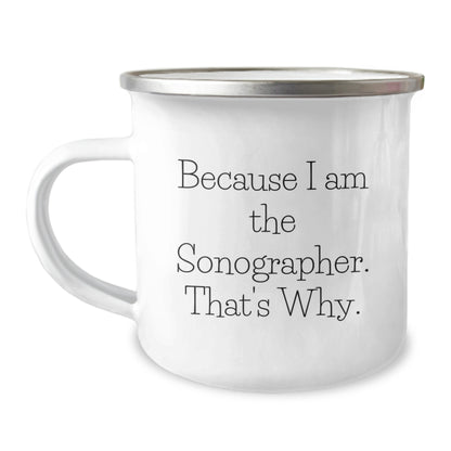 Birthday Gift for Her Sonographer Camping Mug Present - Image 1