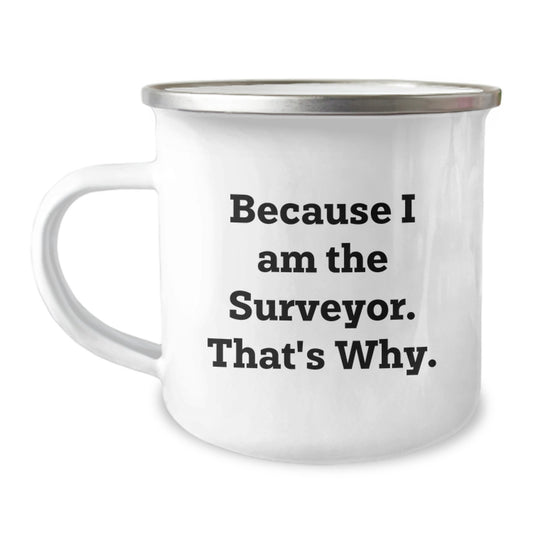 Surveyor Keepsake Camping Mug Birthday Gift for Him Stainless Steel - Image 1