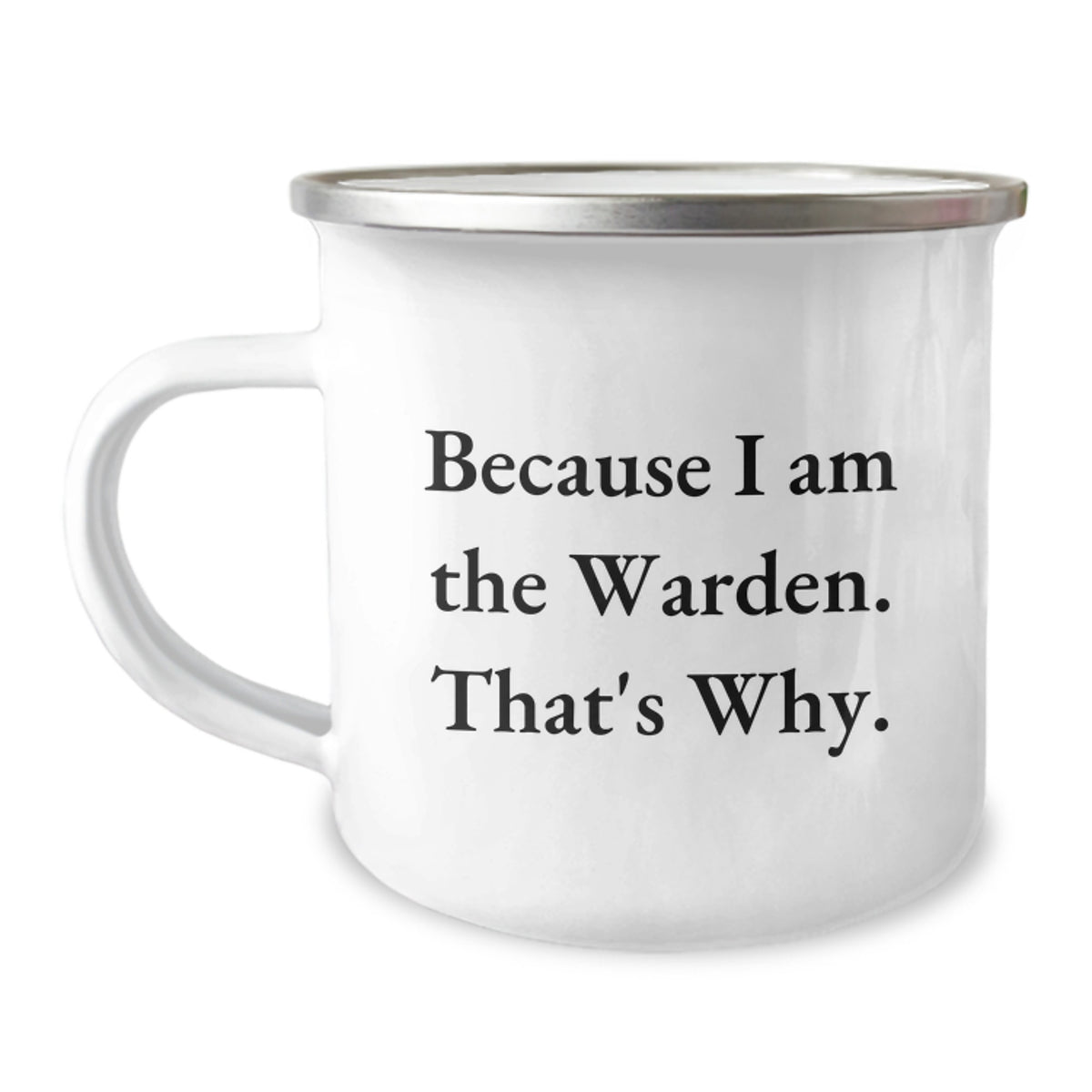 Warden Keepsake Camping Mug for Him Birthday Gift Stainless Steel Enamel - Image 1