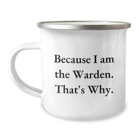 Warden Keepsake Camping Mug for Him Birthday Gift Stainless Steel Enamel - Image 1