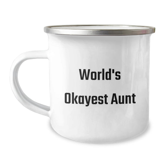 Aunt Gift World's Okayest Aunt Camping Mug for Her Keepsake - Image 1