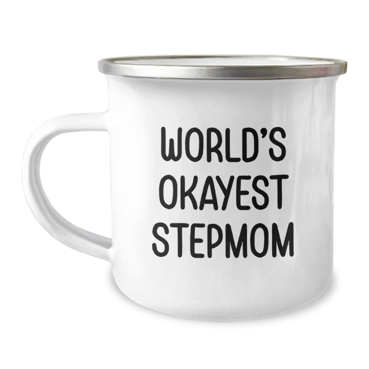 Novelty Stepmom Camping Mug Birthday Gift World's Okayest Stepmom - Image 1