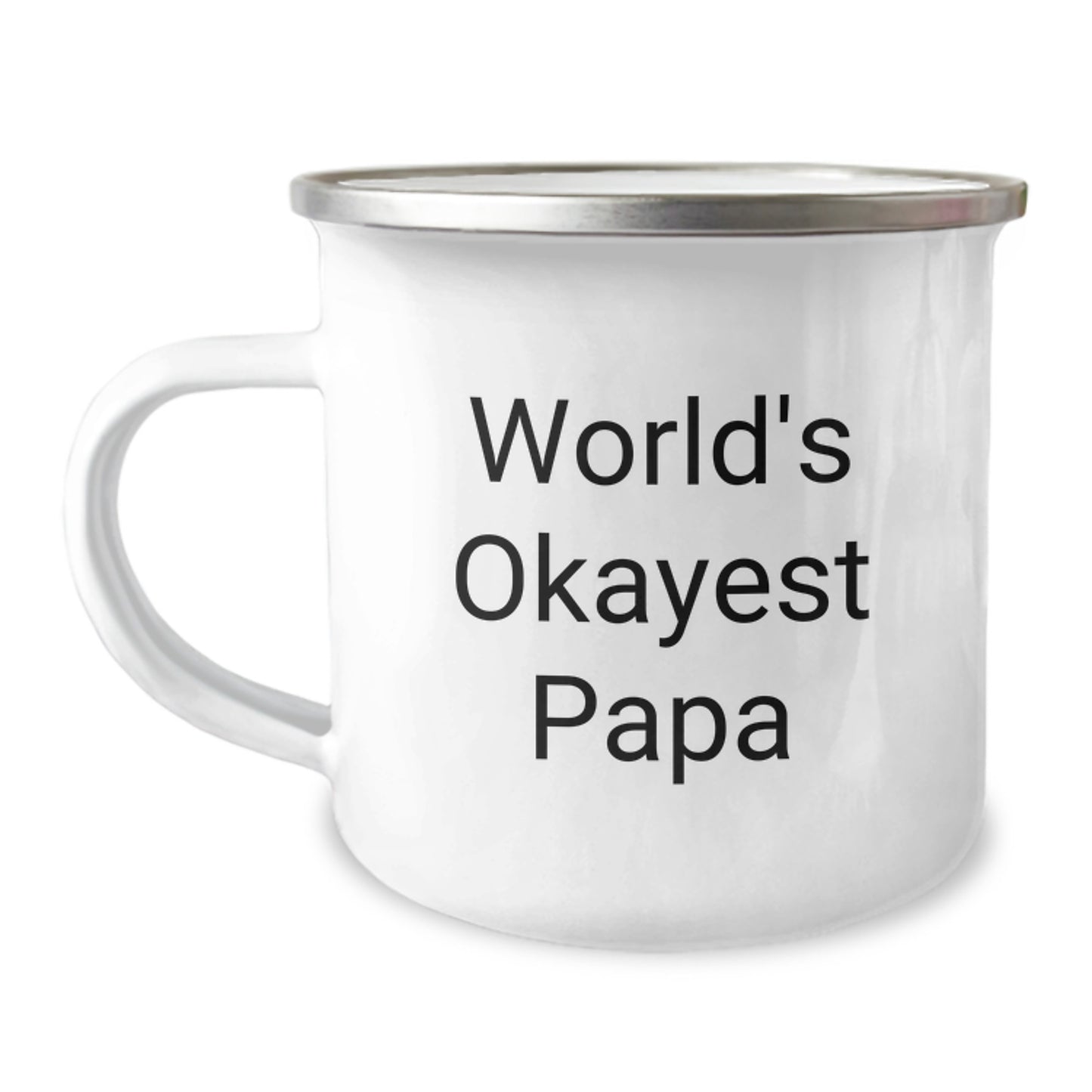 Birthday Gift Camping Mug for Dad Present World's Okayest Papa - Image 1