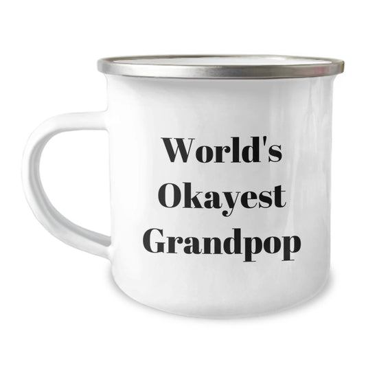 Grandpop Gift for Him - World's Okayest Grandpop Camping Mug Keepsake - Image 1