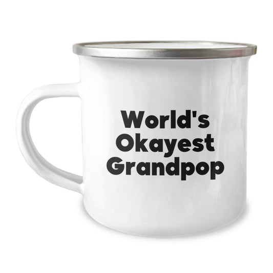Christmas Gift World's Okayest Grandpop Camping Mug Present - Image 1